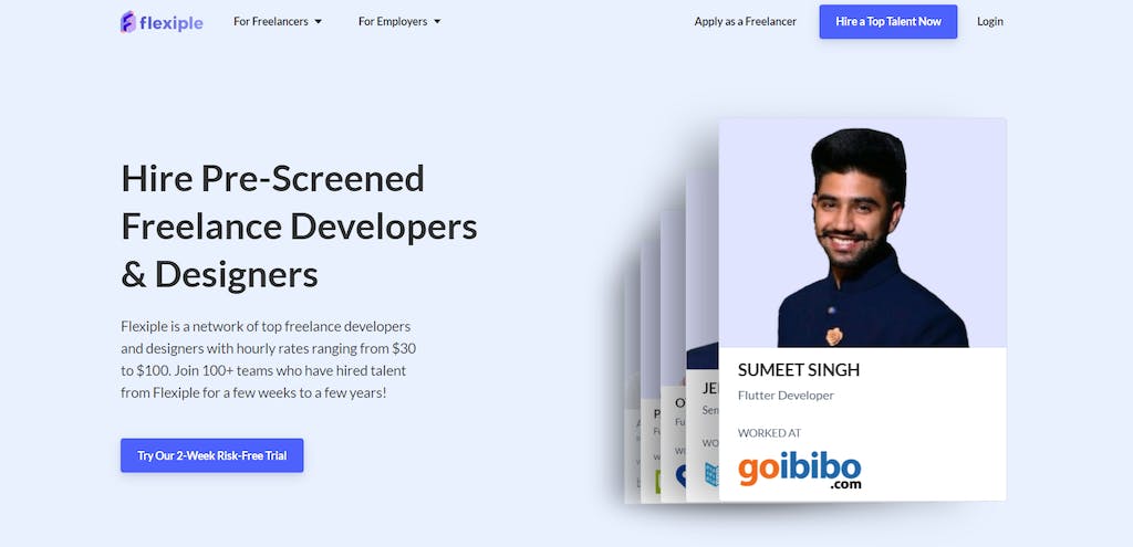 Flexiple is a no code freelance recruitment app that was built on Bubble.io