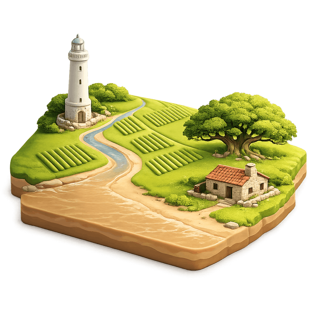 Artistic illustration of the Colonia wine region.