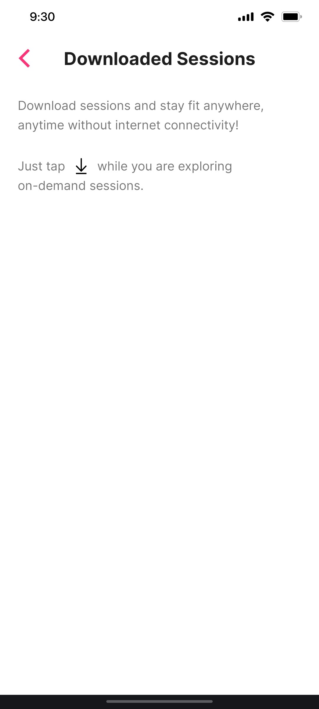 Cult.fit App Downloaded Sessions Screen