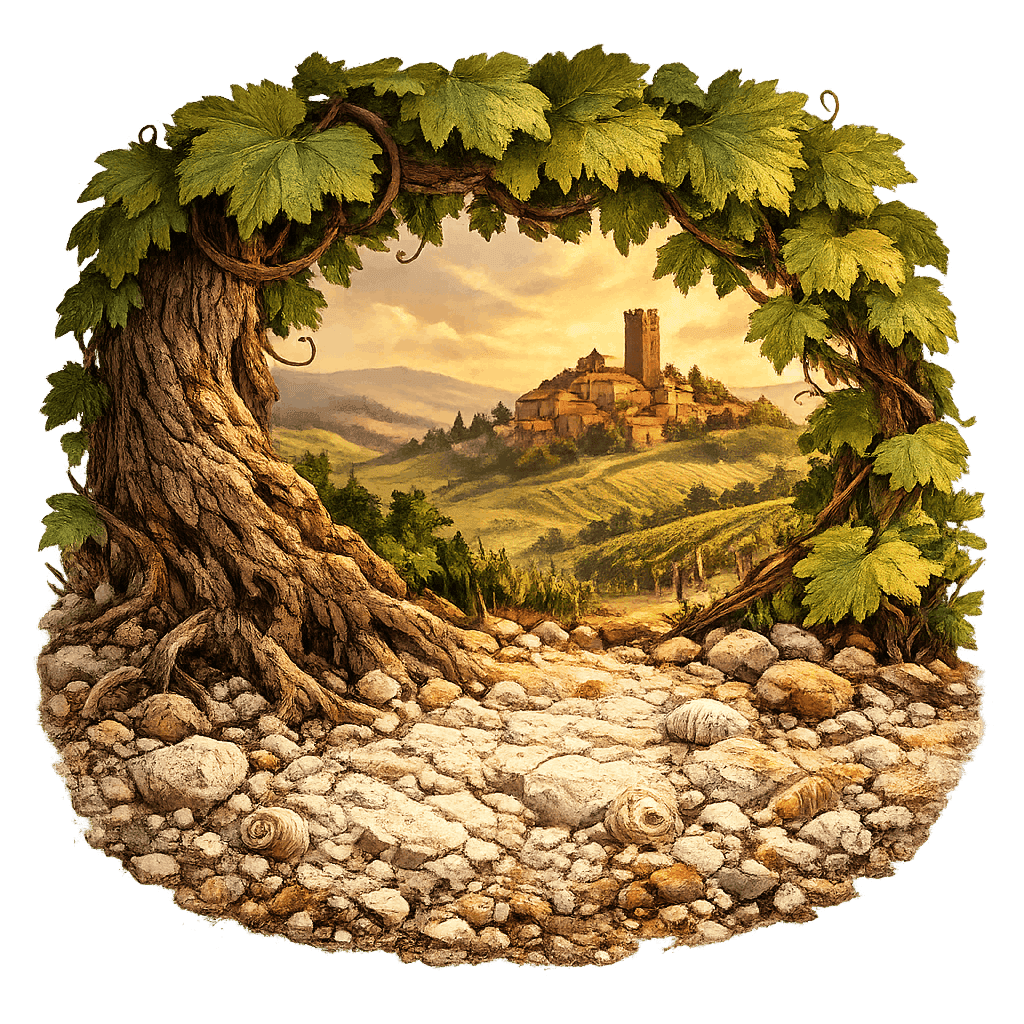 Detailed graphic of the Monferrato wine region.