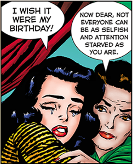 A comic book like cartoon drawing of two women.