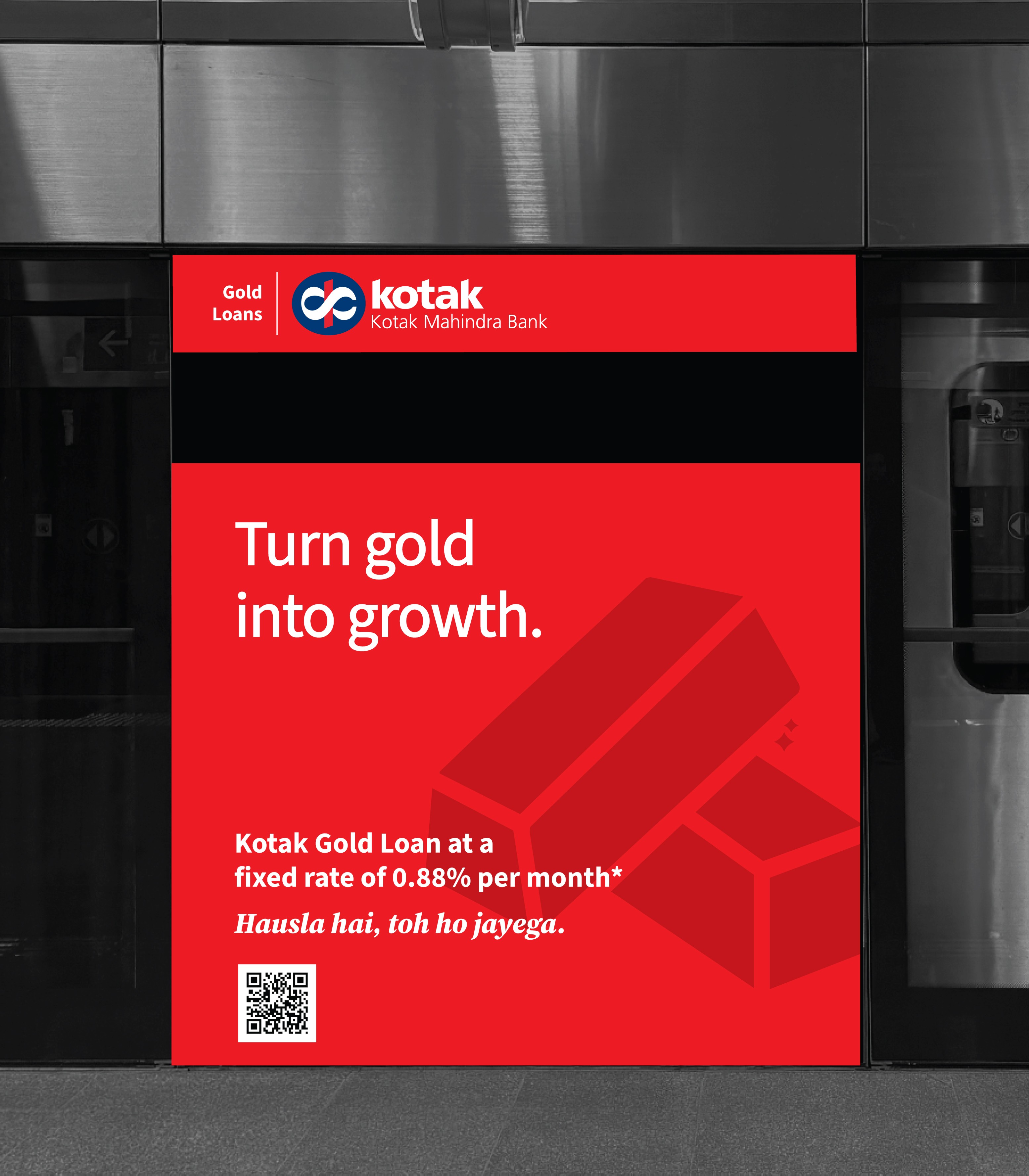 Close-up of hand holding pink ice cream cone against pastel background