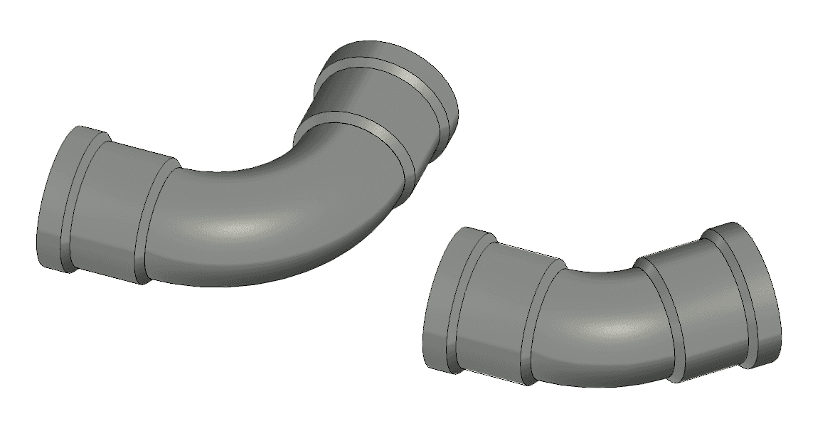 45 and 90 degree bends.