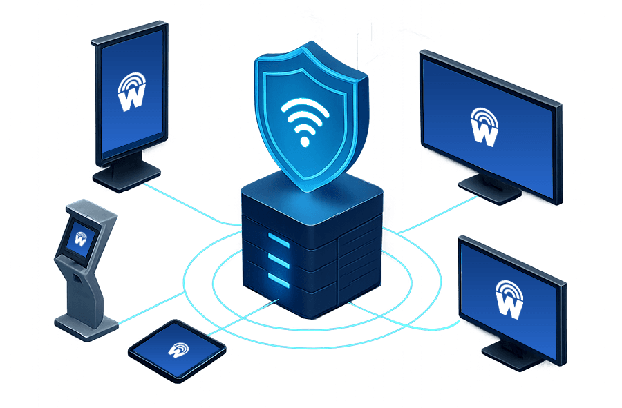 digital signage software for government offices based on local servers