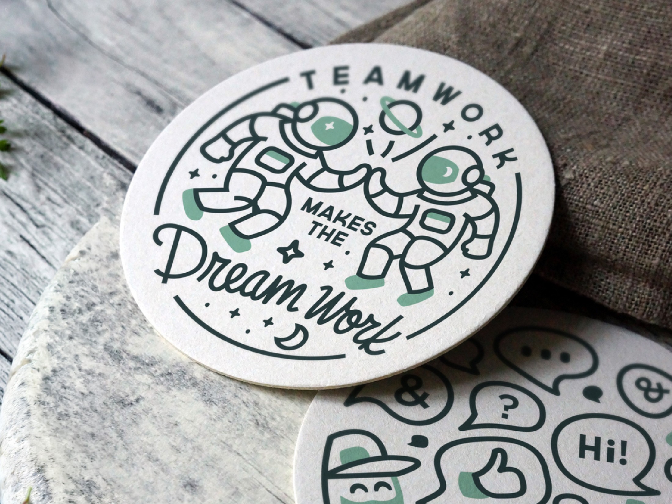 service now badge illustration coasters
