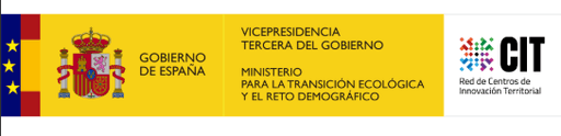 Logotipo del Ministerio para la Transición Ecológica y el Reto Demográfico junto al de la Red CIT