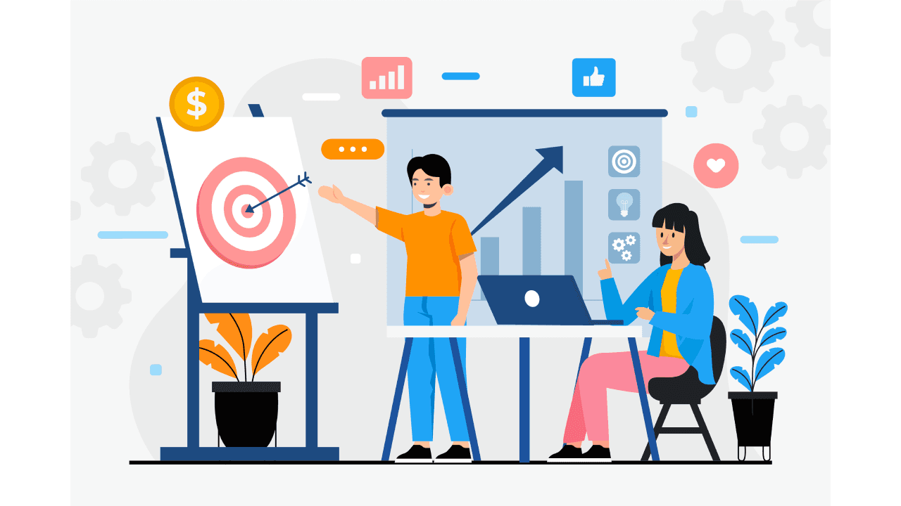 Hand drawn flat design business strategy concept