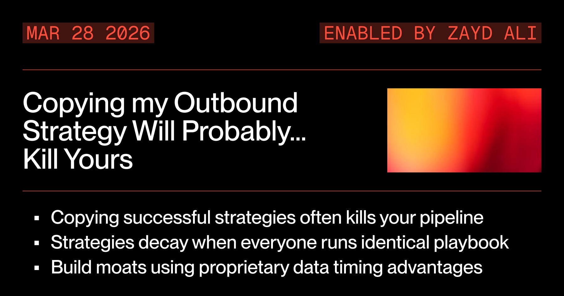 Why Copying Someone's Outbound Strategy Will Kill Your Pipeline