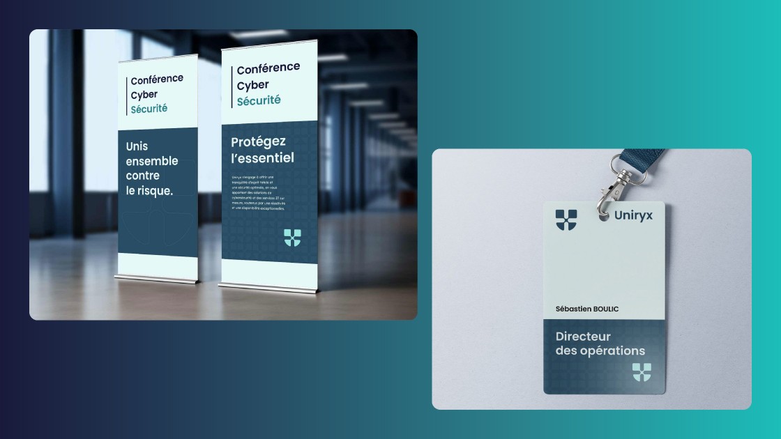Kakemono Uniryx et Badge employé Uniryx - Identité visuelle