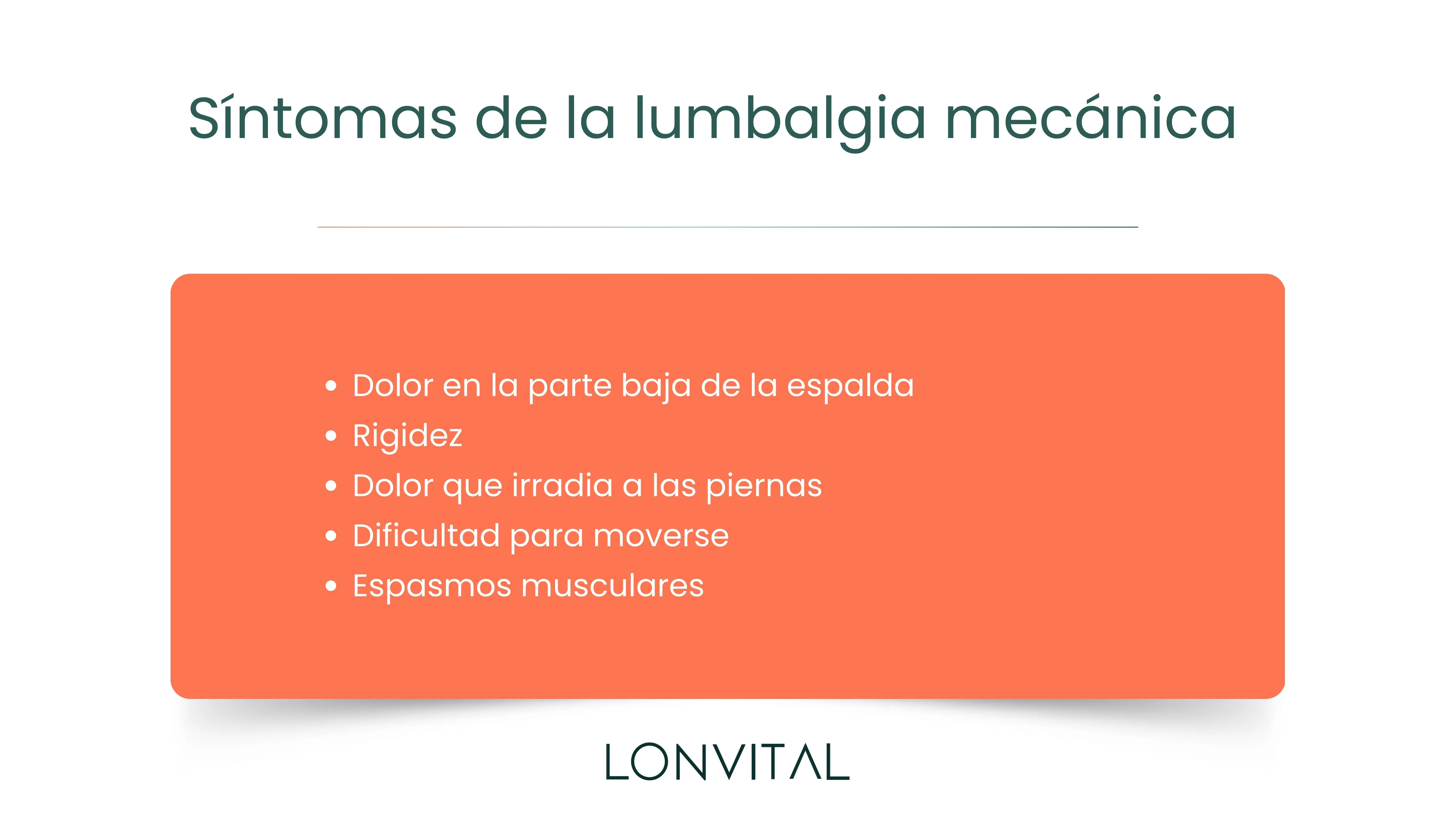 Síntomas de la lumbalgia mecánica