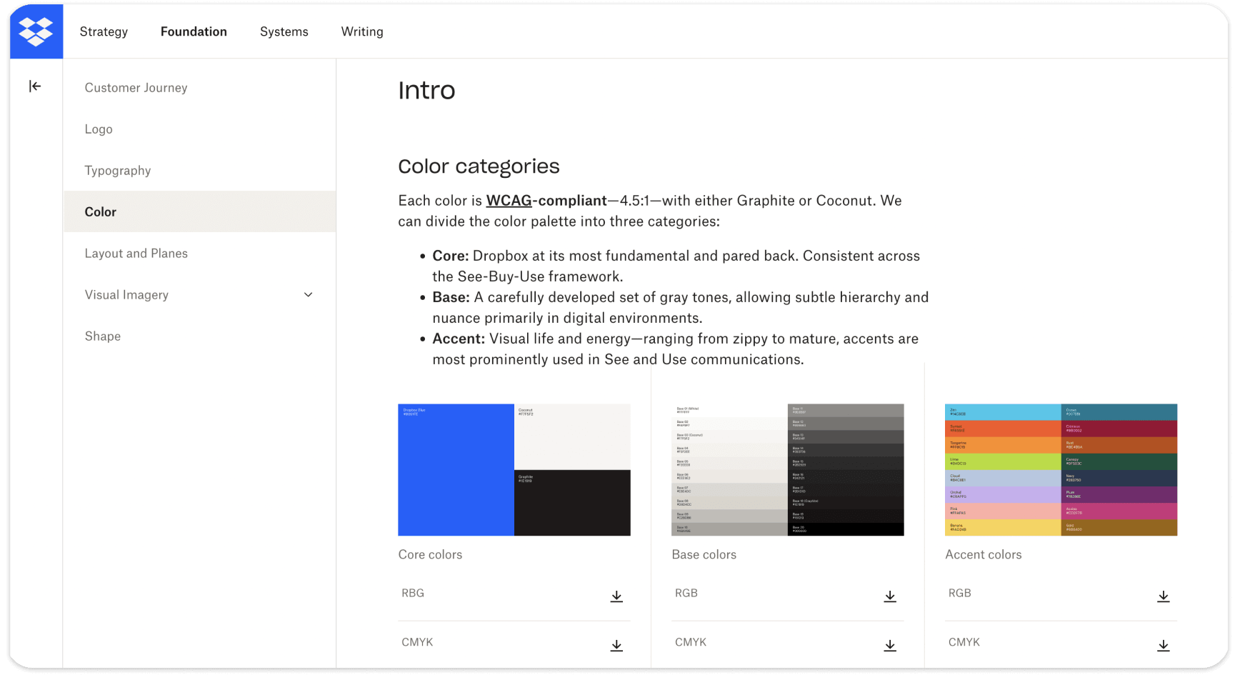 Color scheme- Dropbox example