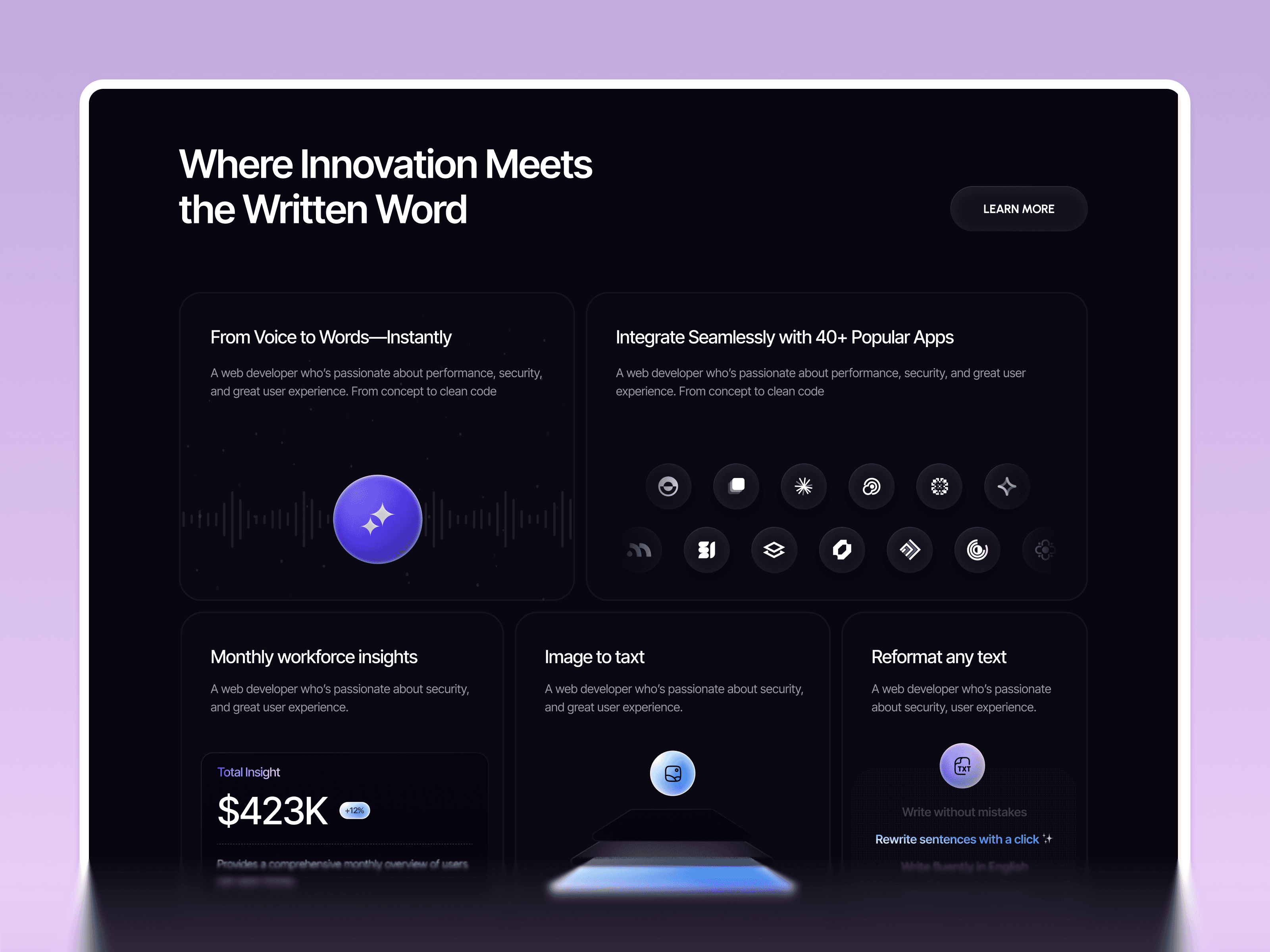 framer AI template