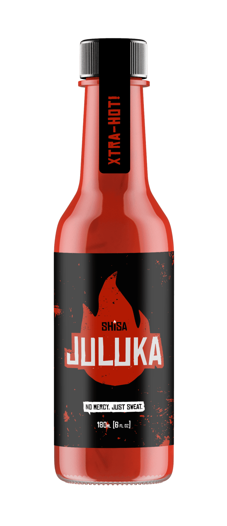 Red hot sauce for a Swazi hot sauce brand named Shisa