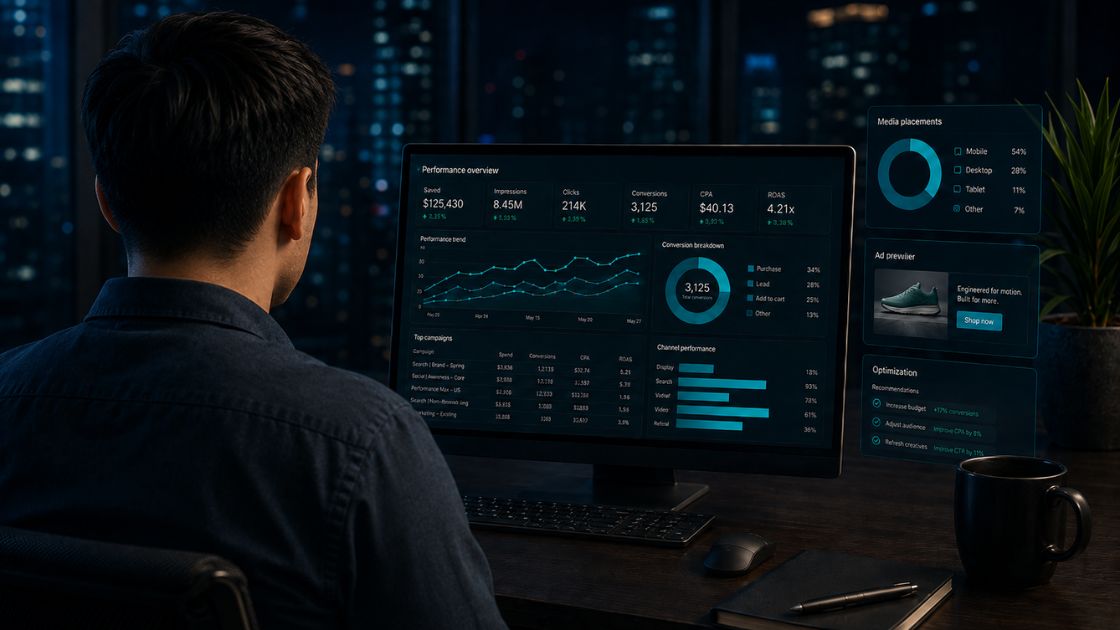 Marketer working at night