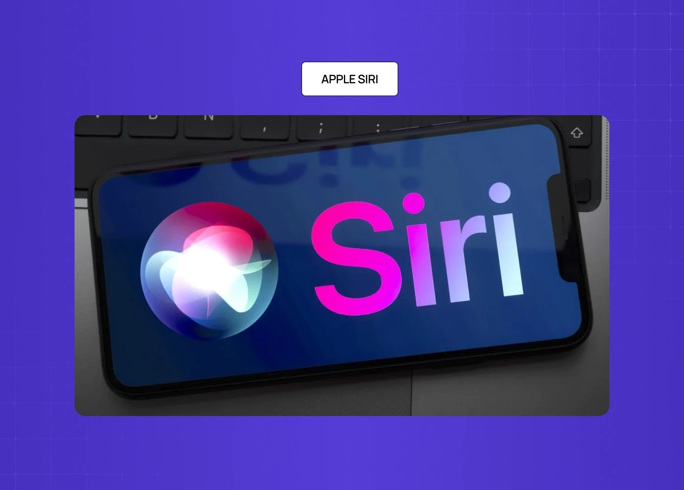 Apple Siri interface displayed on a smartphone screen representing voice assistant interaction.