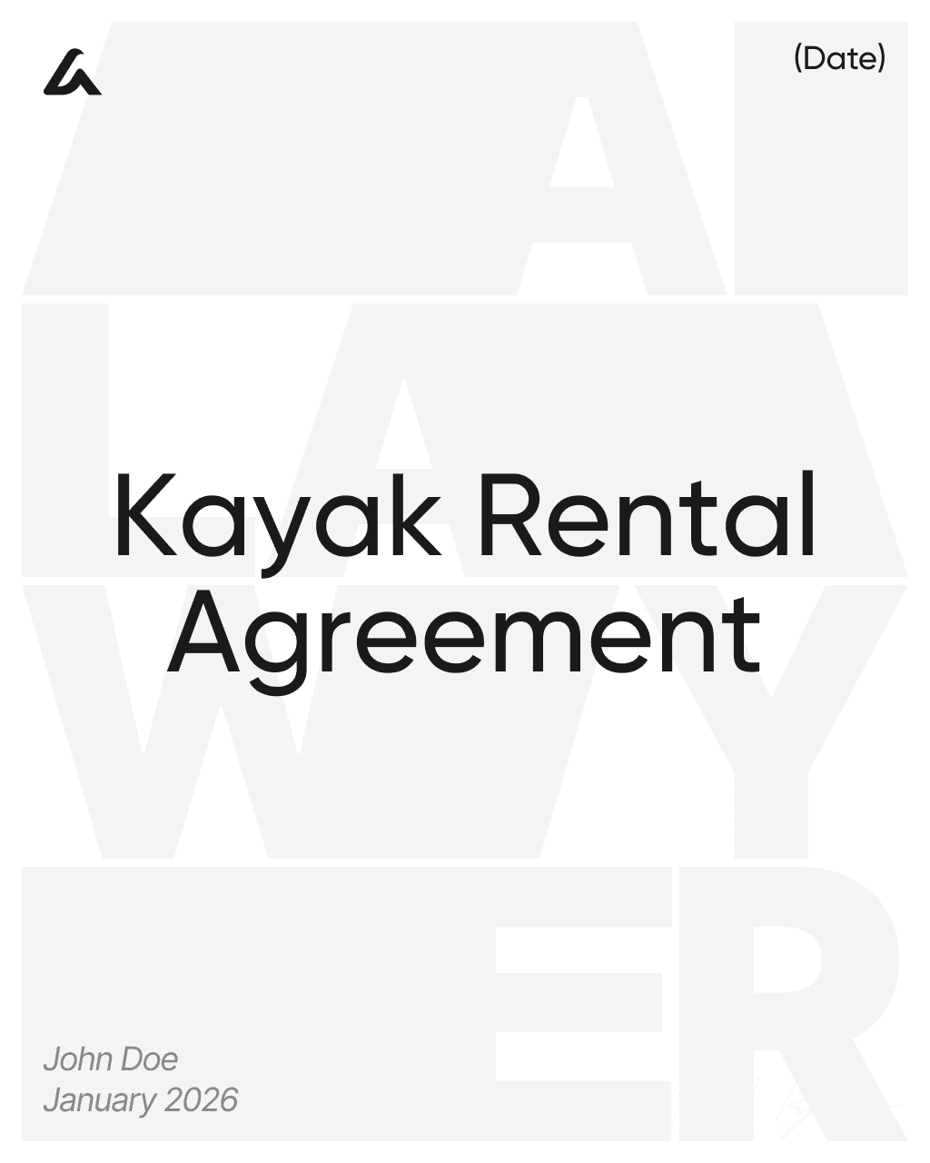 Kayak Rental Agreement