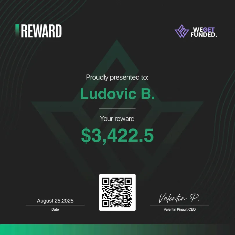 Preuve de payout WeGetFunded d'un membre LST