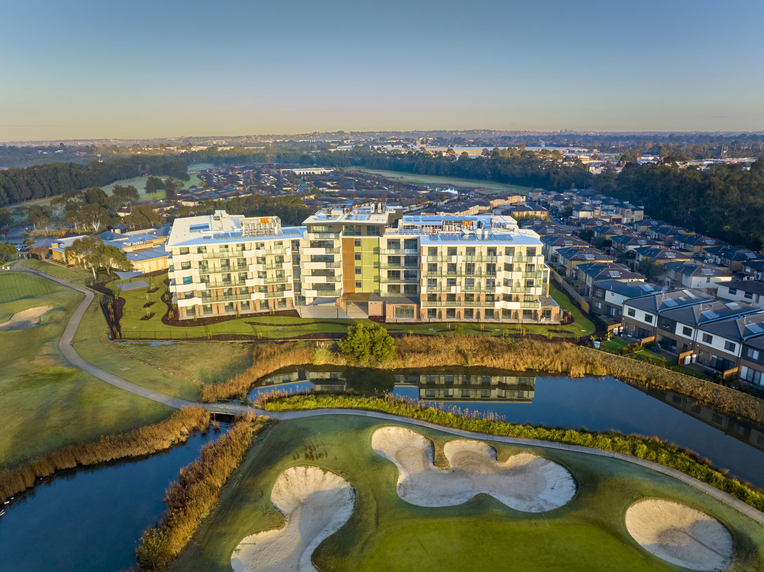 Geometric wooden wall panels with angled shapes and warm highlights.