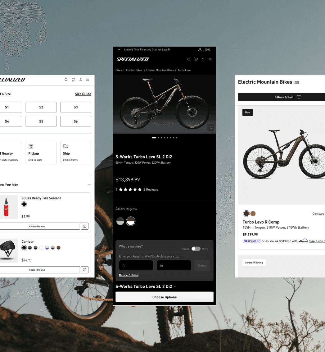Roval Shopify product page showcasing cycling wheel specifications and configuration options