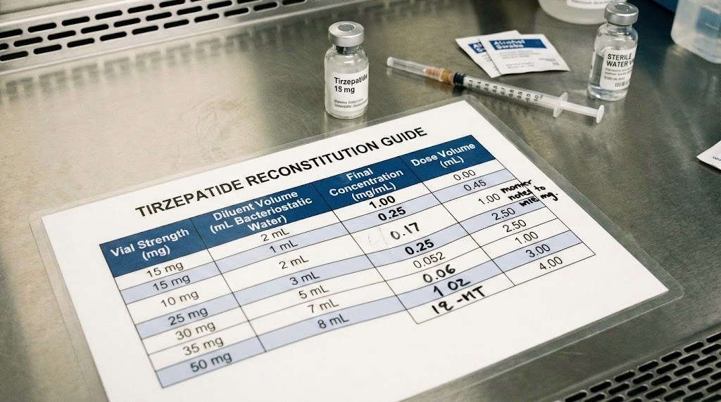 Tirzepatide reconstitution chart