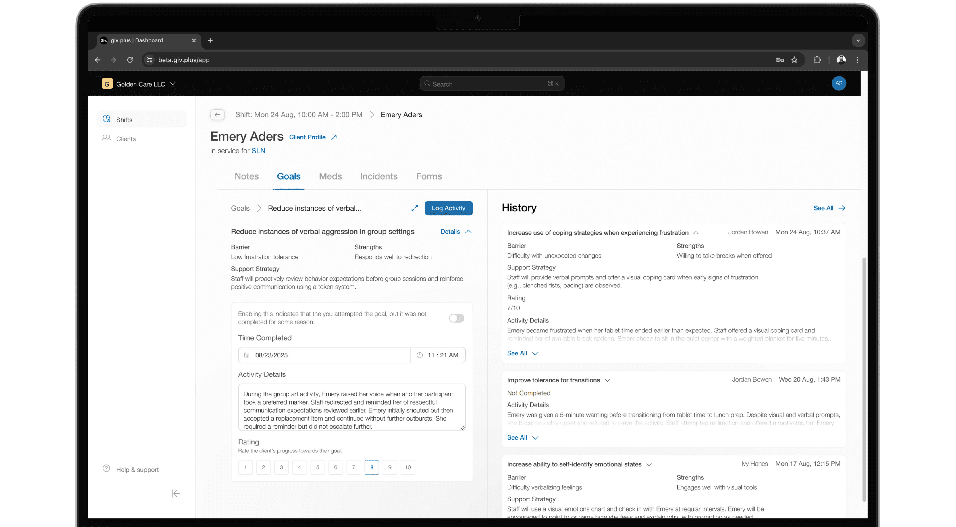 Client charting software.