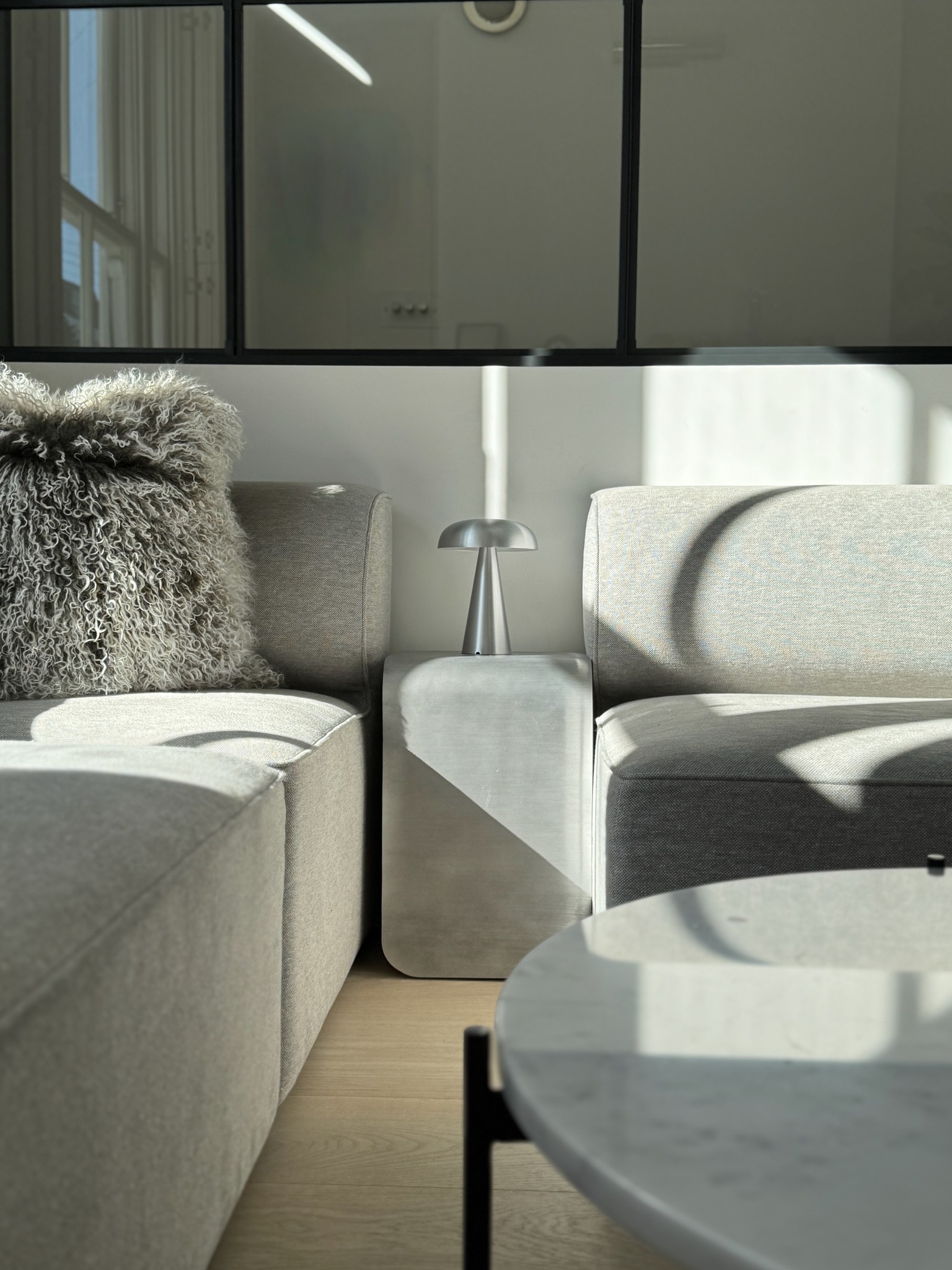 white and silver pendant lamp