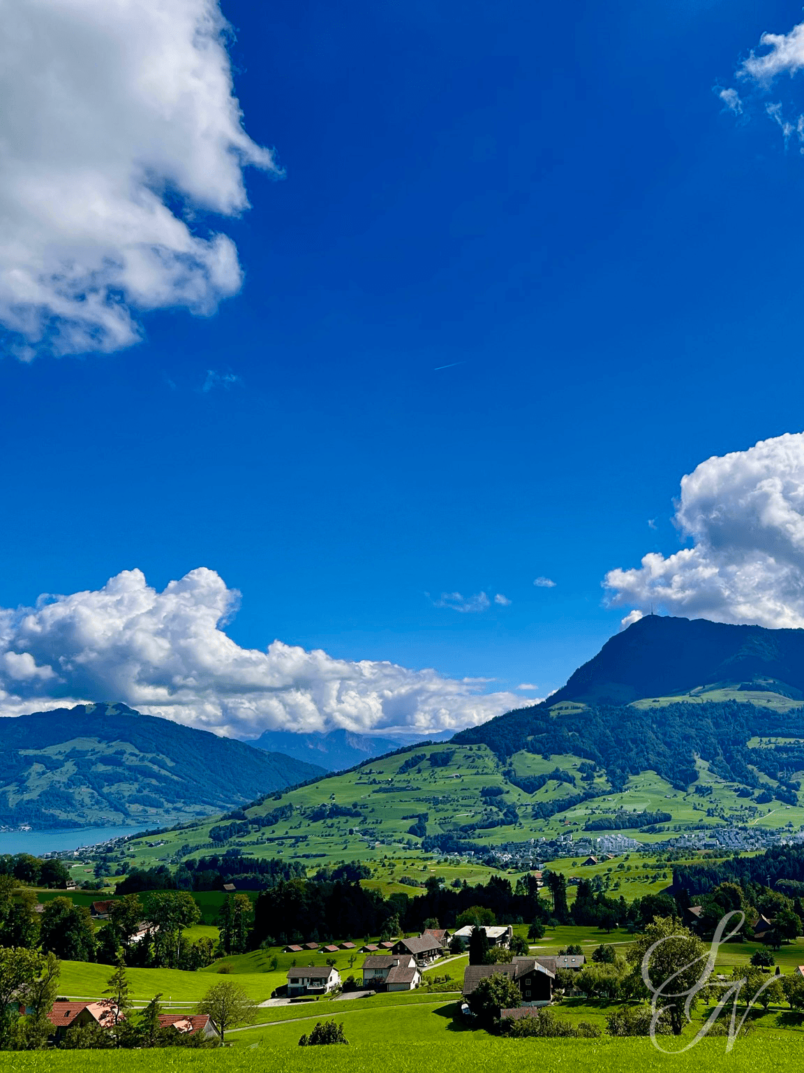 View of the Swiss mountain Rigi.