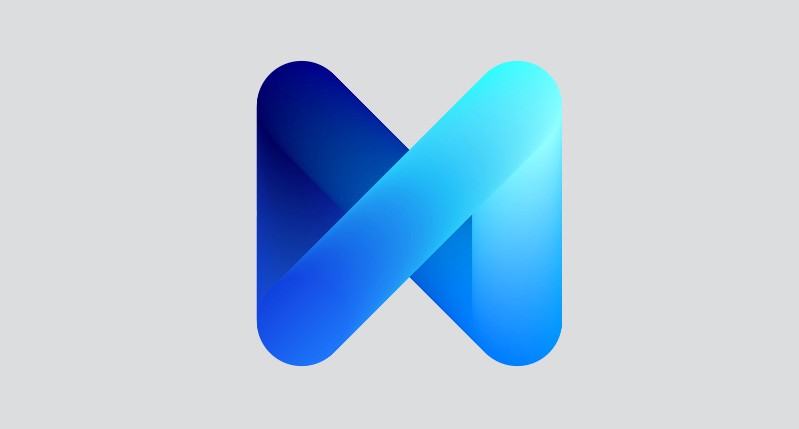 logo made of a rotated Z shape with a gradient from dark blue to light blue