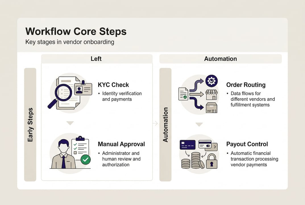 Infographic of marketplace governance workflow steps
