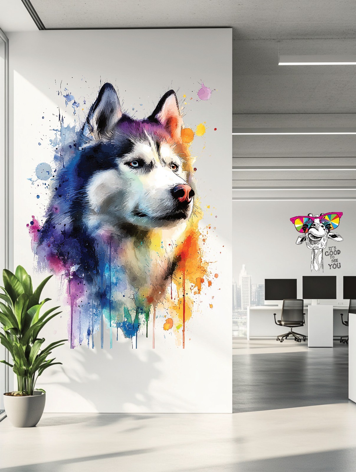 Single tree in a field with light rays.