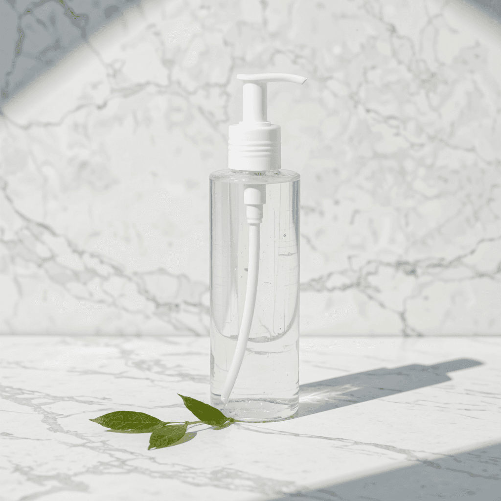 product photography of a bottle of hand sanitizer, used for disinfecting hands