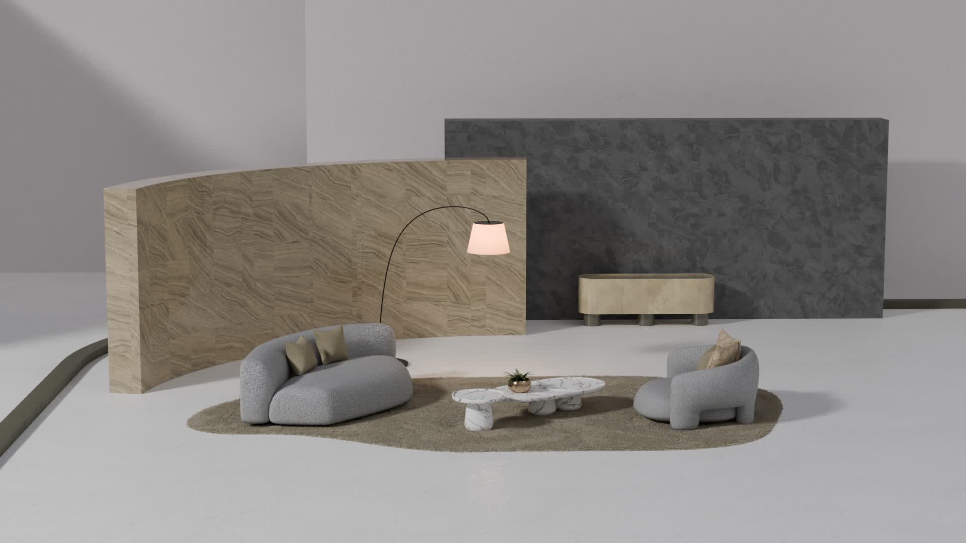 minimalist living room set up