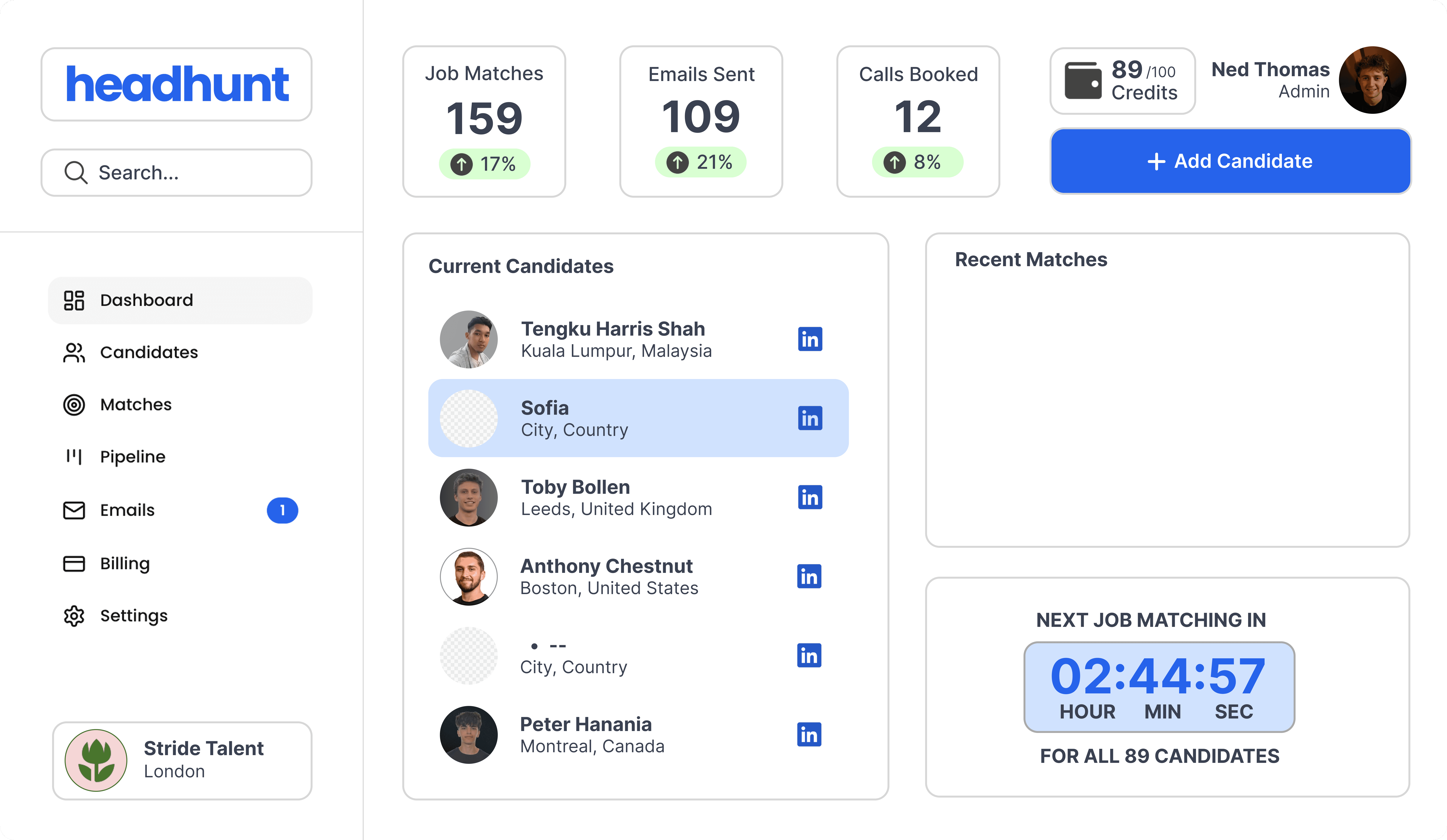 Business dashboard showing revenue, deals, customer list, growth chart, and new activity.