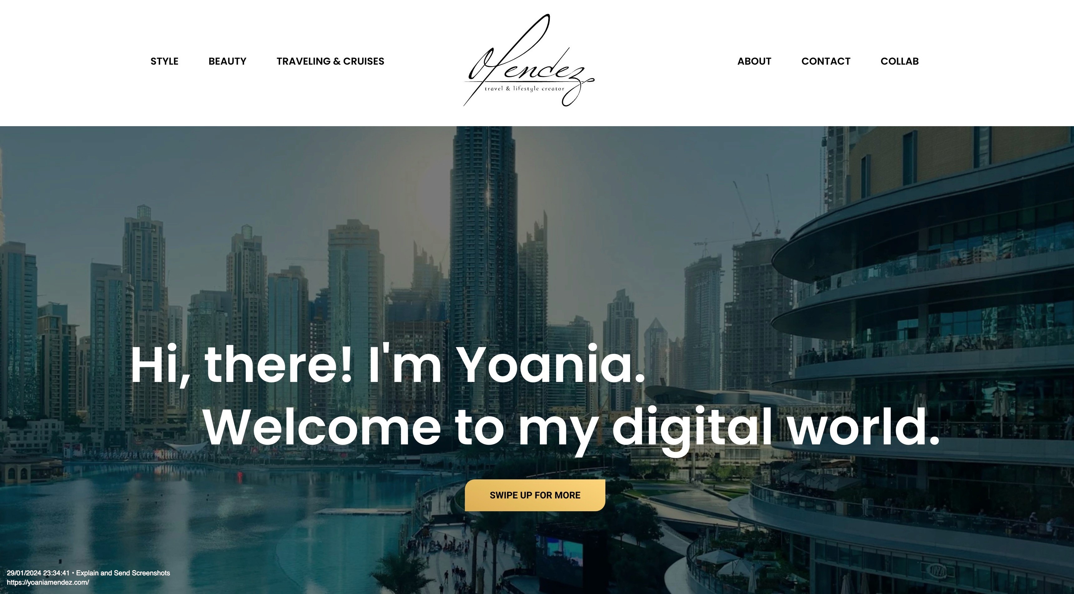 Website of Yoania Mendez
