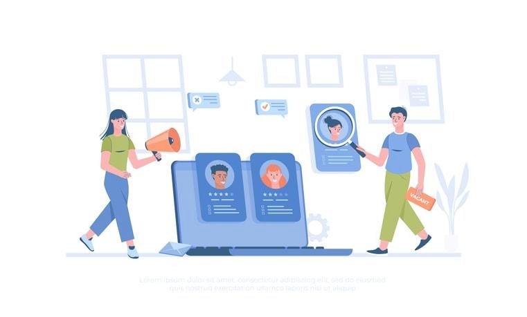 A professional technical recruiter is seated at a modern desk, surrounded by multiple monitors that display candidate profiles, job descriptions, and technical requirements for various technical positions. This environment highlights the responsibilities of a technical recruiter, including finding qualified candidates and managing the hiring process for tech companies.