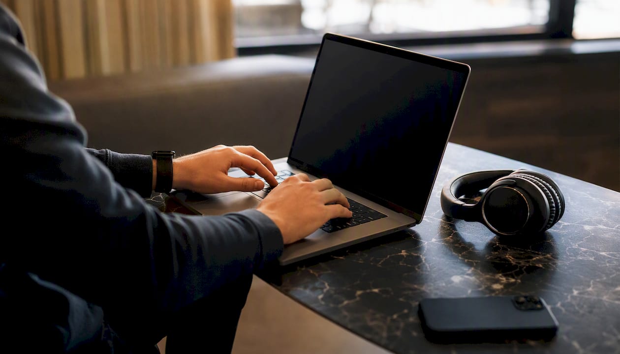 Hands on keyboard preparing video walkthrough