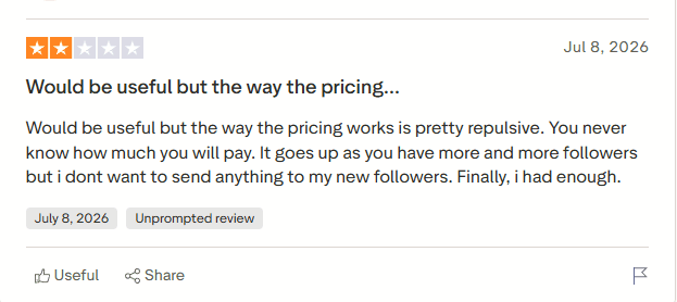 Manychat trustpilot review