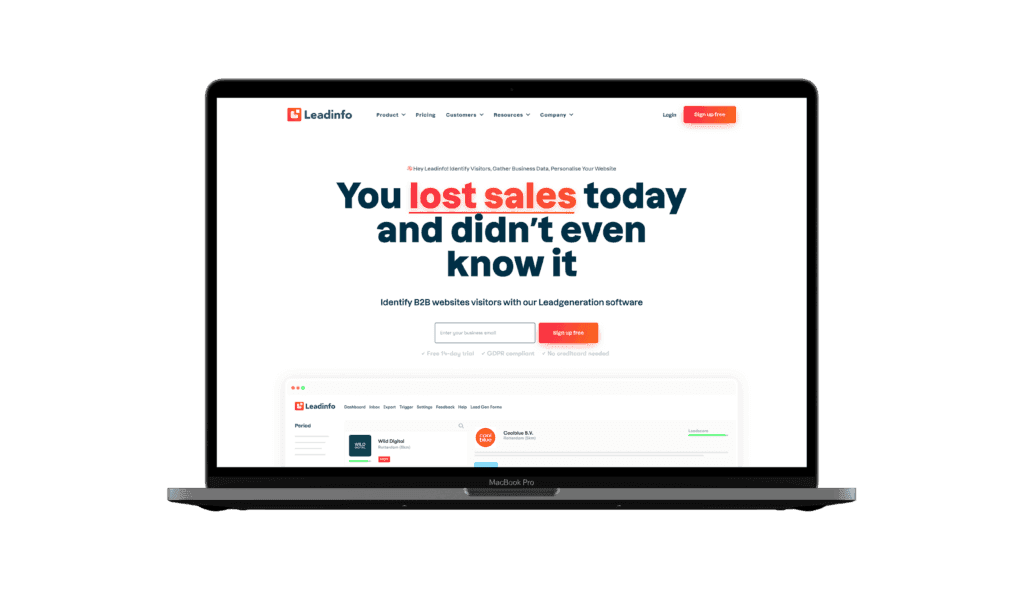 Leadinfo website design
