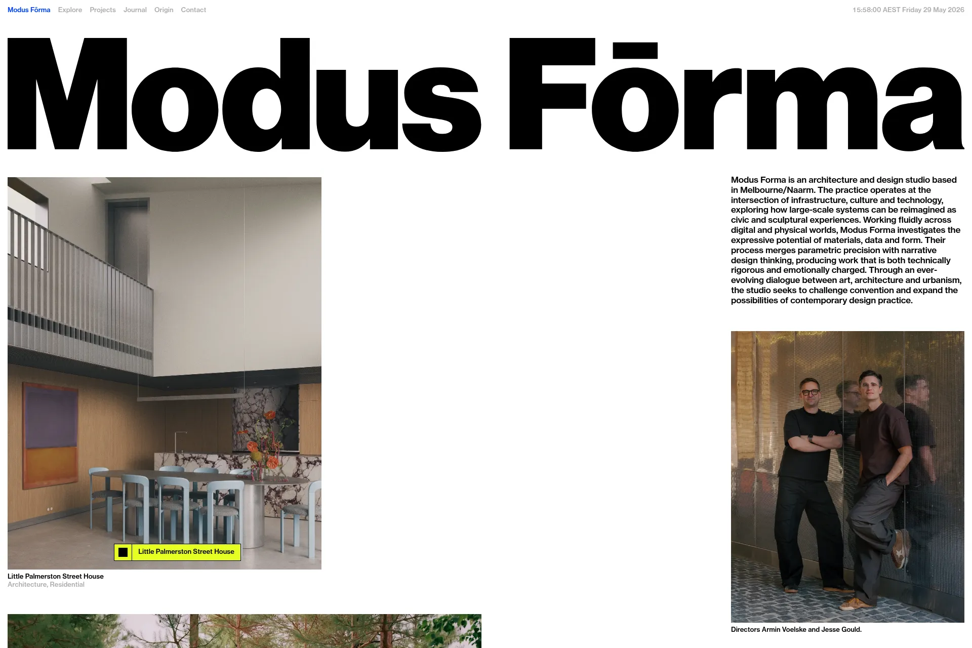 Screenshot of Modus Fōrma website