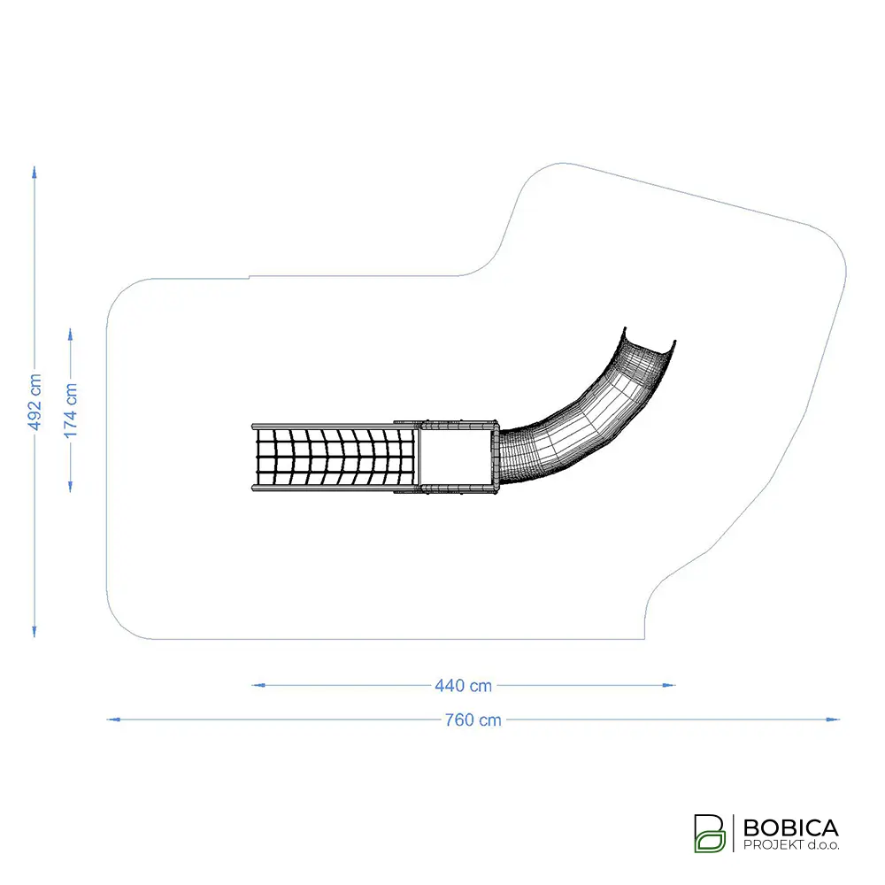 Tobogan s mrežom savijeni "ZigZag"