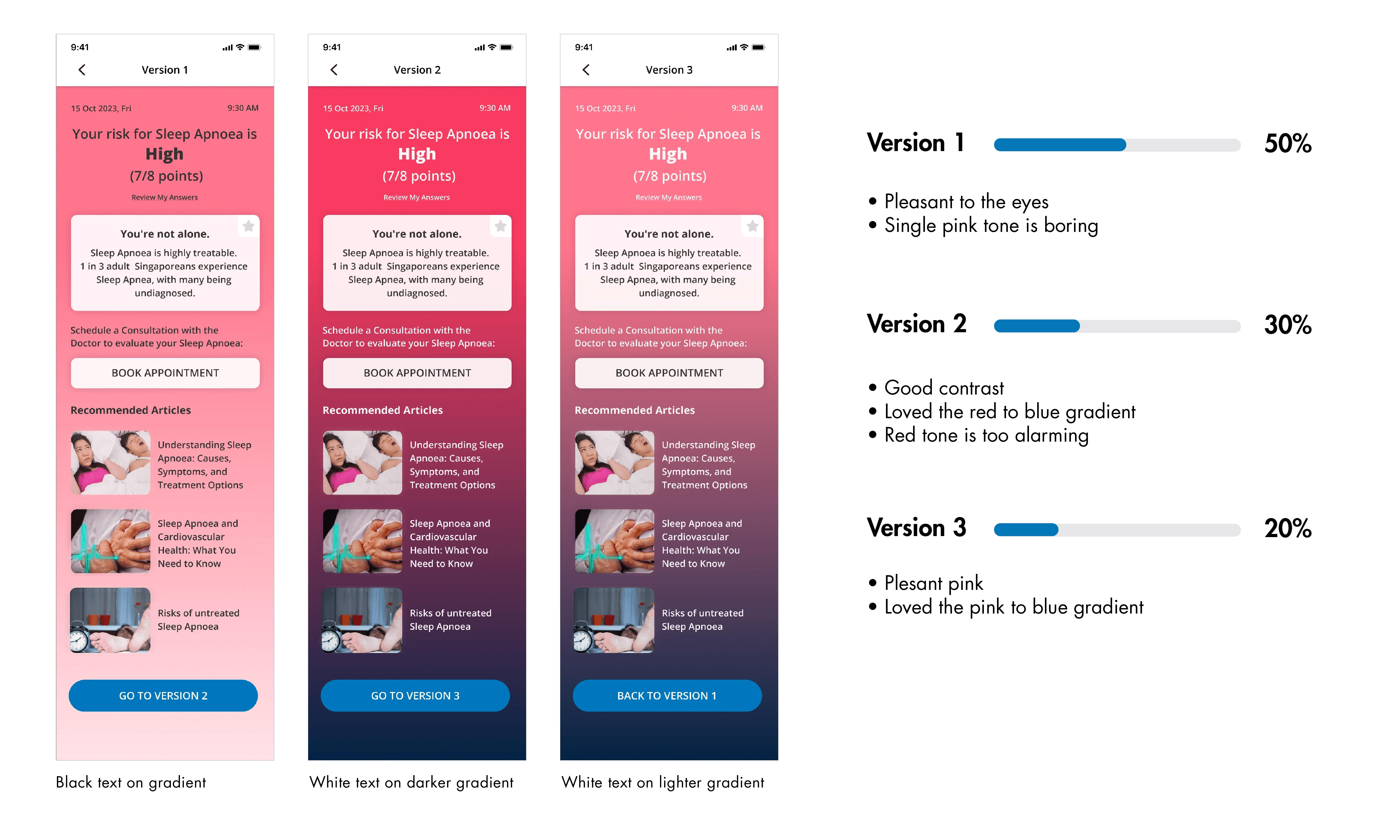 3 layout explorations for testing