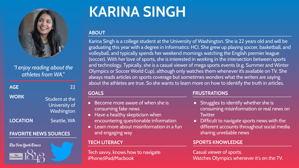 Information-consumer persona, second profile