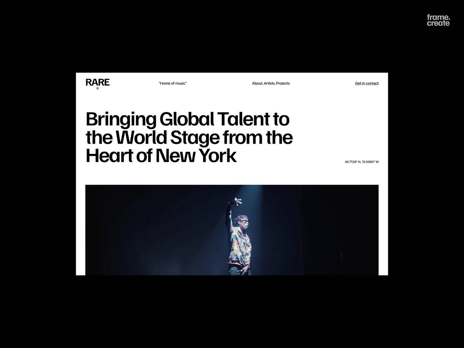 RARE framer music and entertainment template