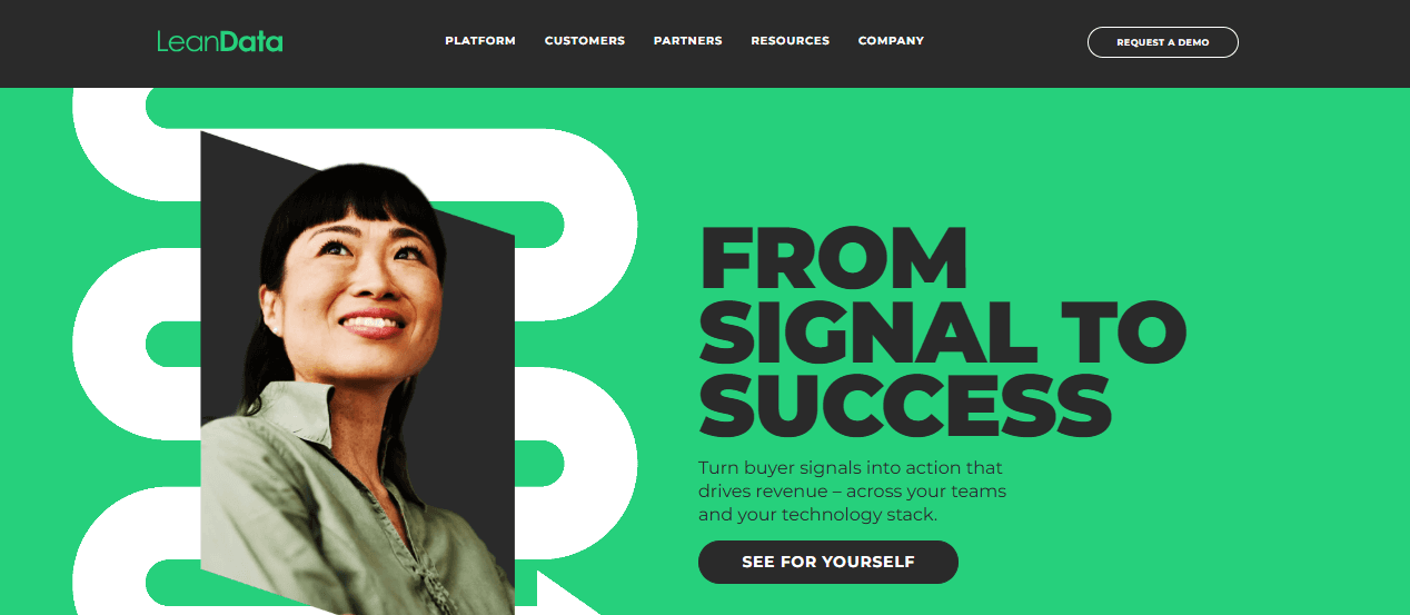 Screenshot of LeanData homepage