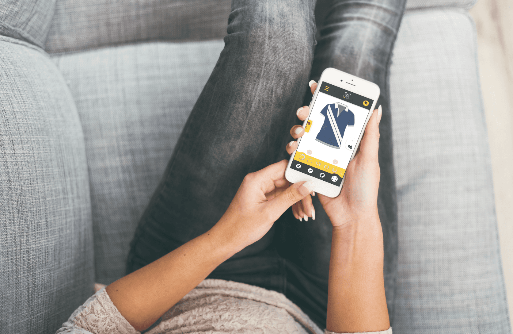 Product design screens for e-commerce app.