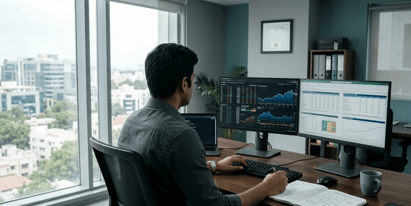 Indian Financial Analyser On desk minimal