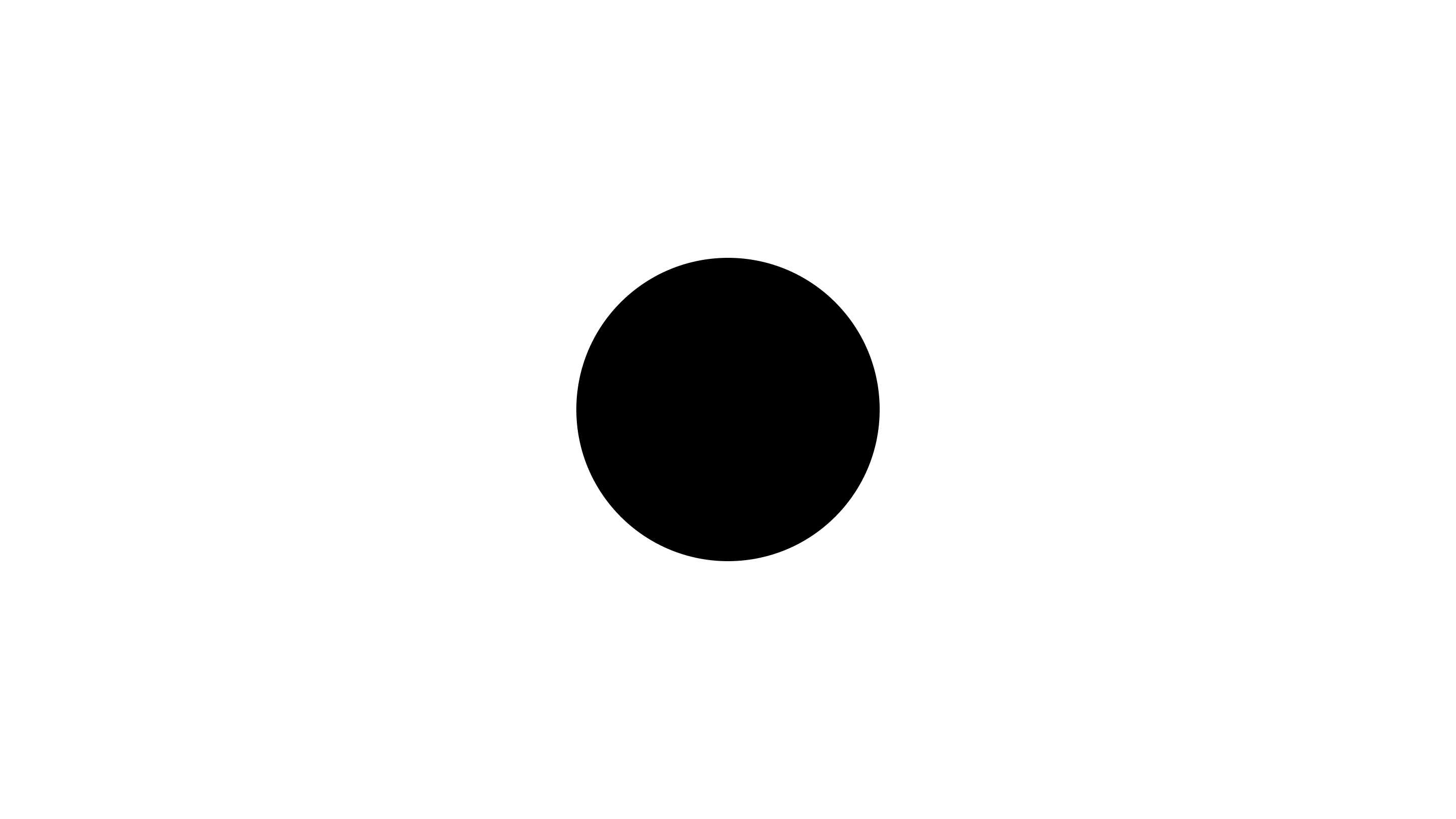 Black circle centered on a white background