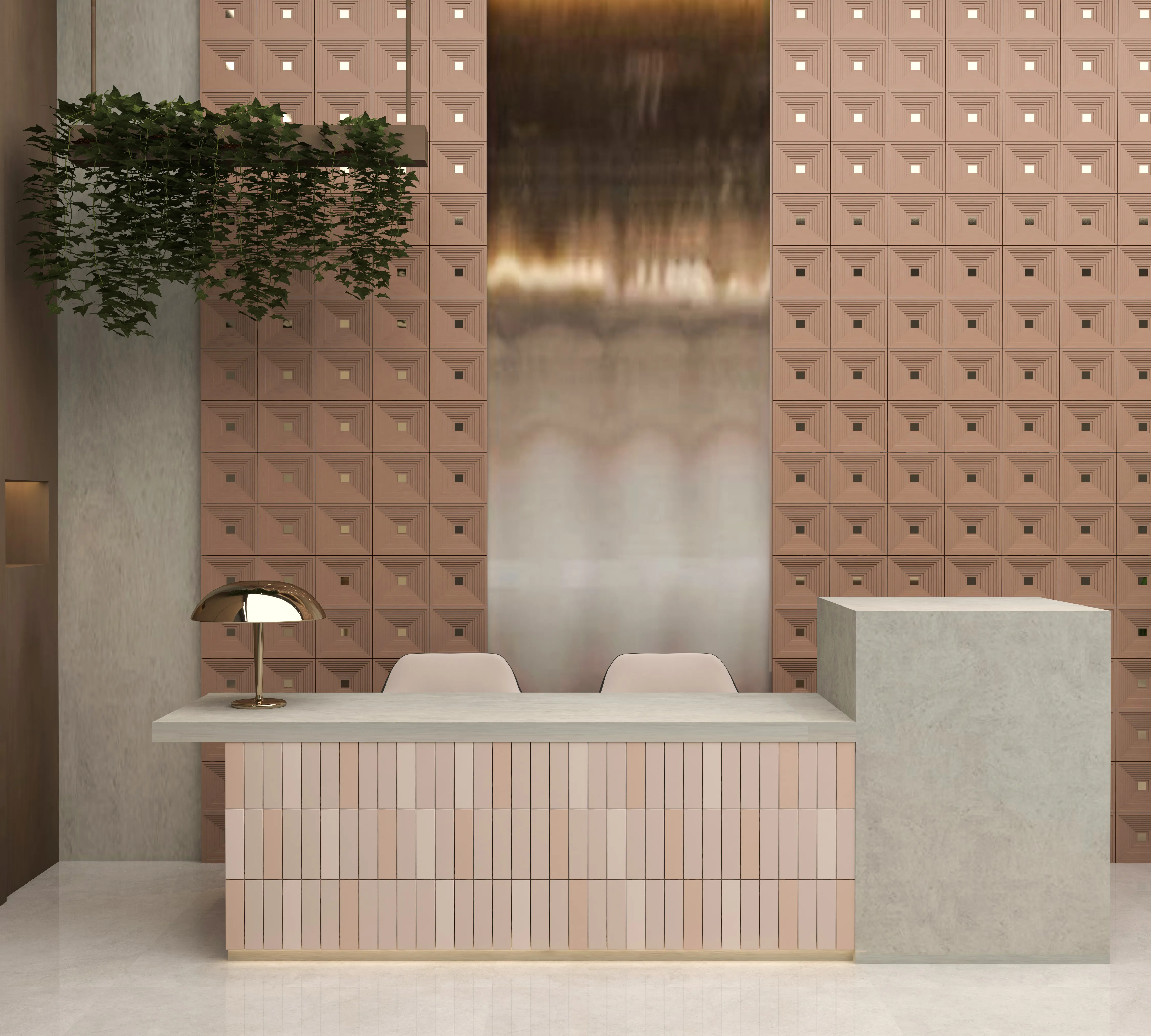 DEEP 20x20 3D beton duvar paneli uygulaması