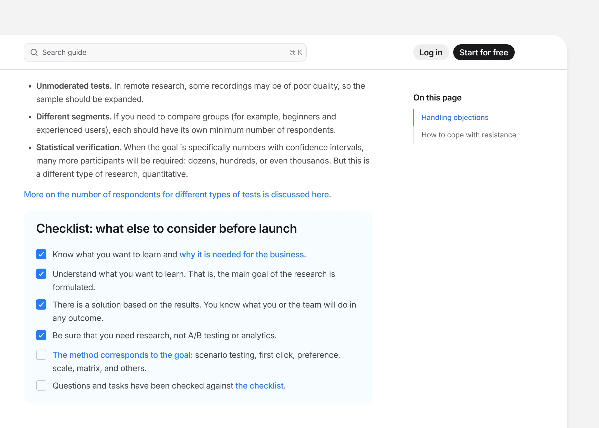 Anchors support the ''I need an answer'' mode without breaking reading flow.