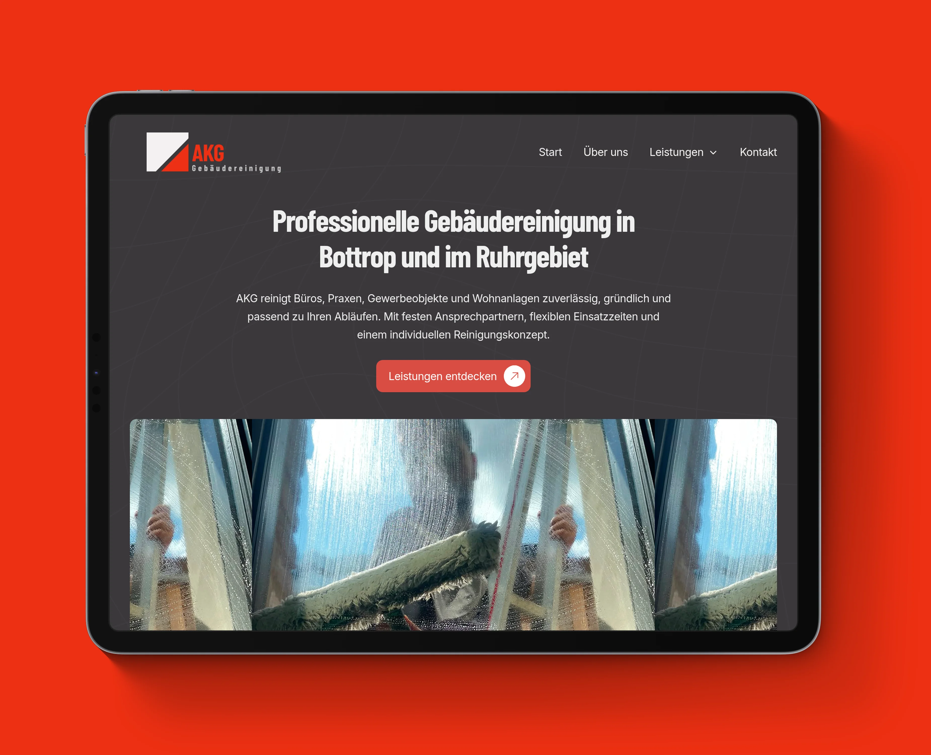 AKG Gebäudereinigung Website Mockup iPad